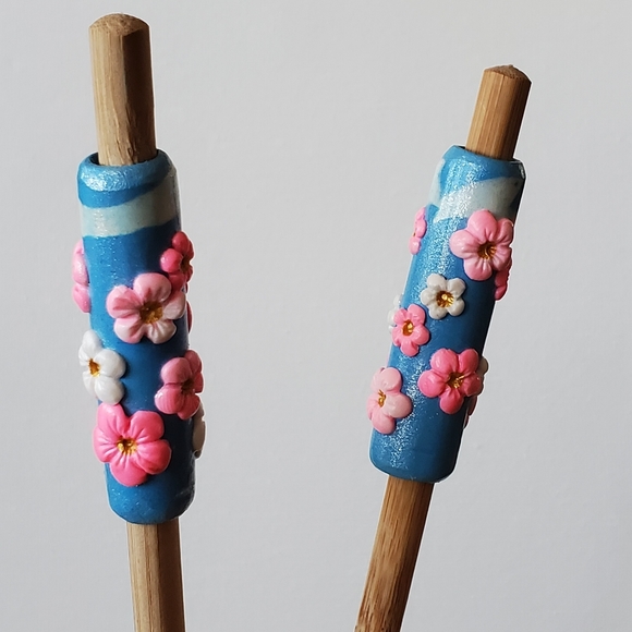 Dreadlock beads "Japanese Sakura", set of 2 - Picture 1 of 3